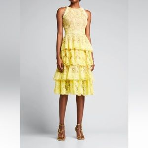 Bronx & Banco tiered yellow dress